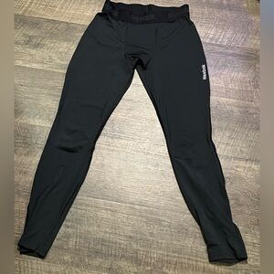 Reebok Black Shiny Performance compression Leggings.